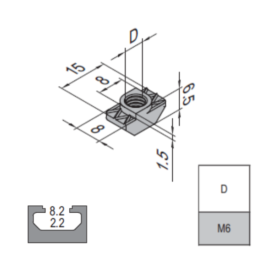 T NUT M6 for 30 Profile